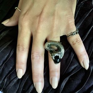 BloodMilk Darkness Sheds Like Snakeskin .925 & Onyx Ring